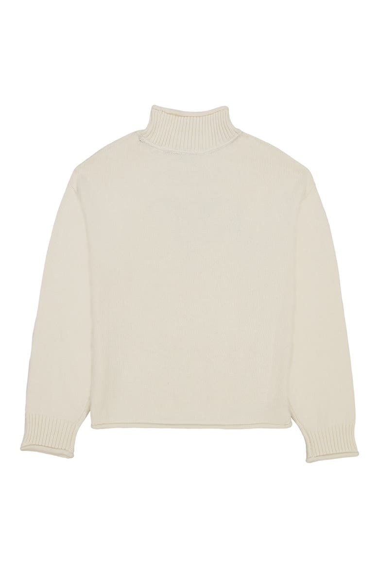 Kids' Heart Flag Roll Neck Sweater, Alternate, color, NATURAL