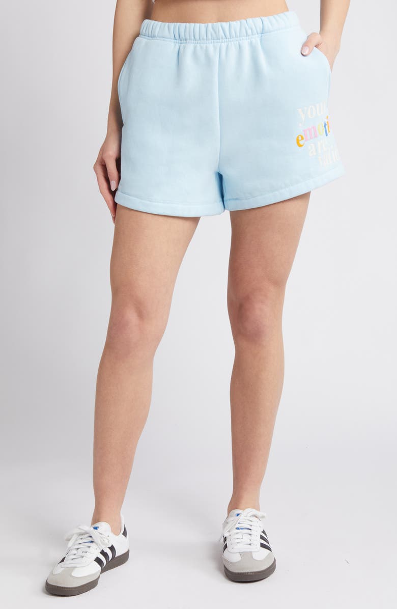 THE MAYFAIR GROUP Your Emotions Are Valid Sweat Shorts, Main, color,