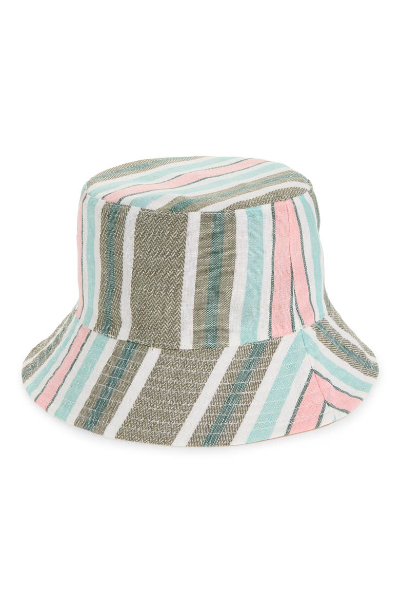 Stripe Colorblock Bucket Hat, Main, color, OLIVE GREEN MULTI