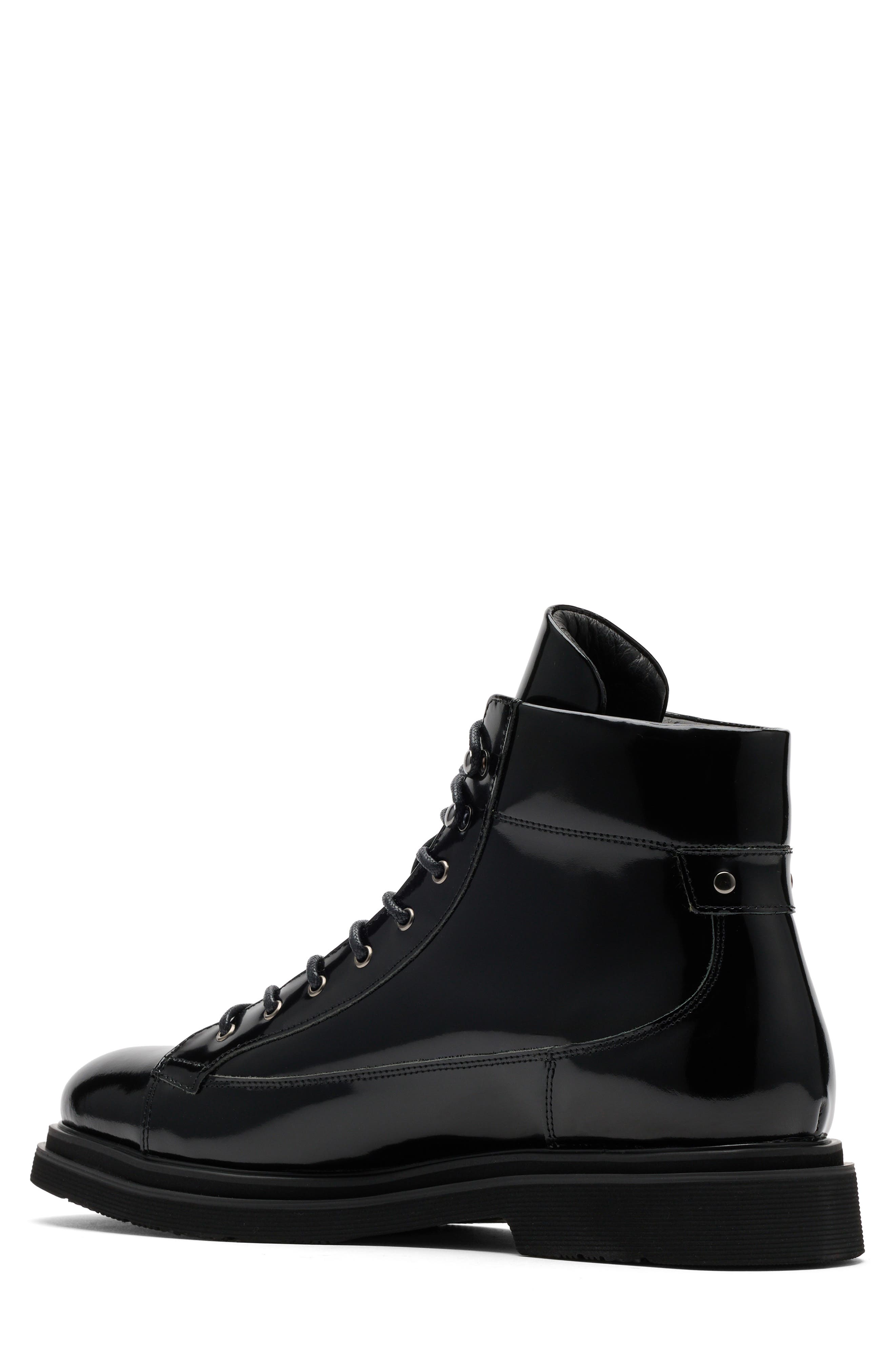 MARC NOLAN Aiden Water Repellent Patent Leather Boot, Alternate, color, Black Patent