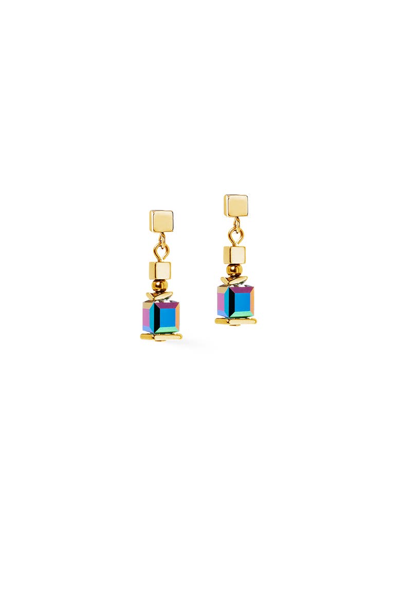 COEUR DE LION Sparkling Cubes Fusion Chain Gold Earrings, Alternate, color, Multicolor
