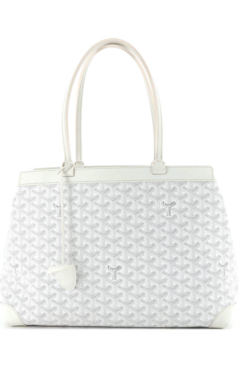 Pre-Owned Goyard Bellechasse Bag Coated Canvas PM, Main, color, White