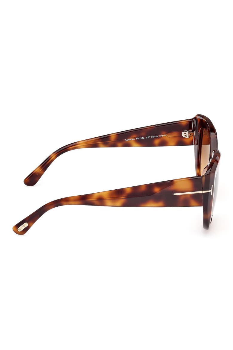 Saltzman 53mm Gradient Butterfly Sunglasses, Alternate, color, CLASSIC HAVANA / T LOGO