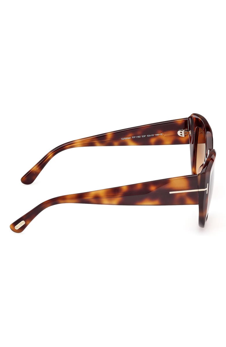 TOM FORD Saltzman 53mm Gradient Butterfly Sunglasses, Alternate, color, Classic Havana / T Logo