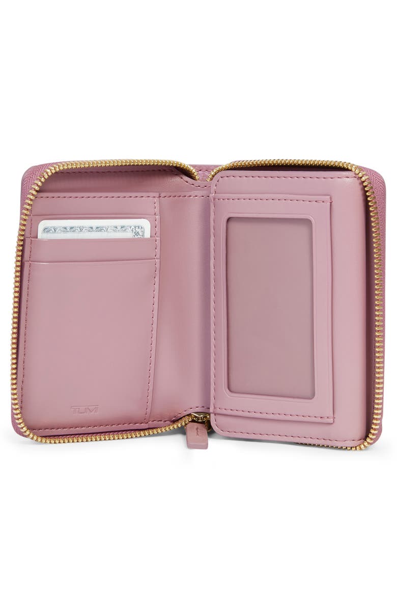 TUMI Trifold Leather Zip Wallet, Alternate, color, Pearl Pink