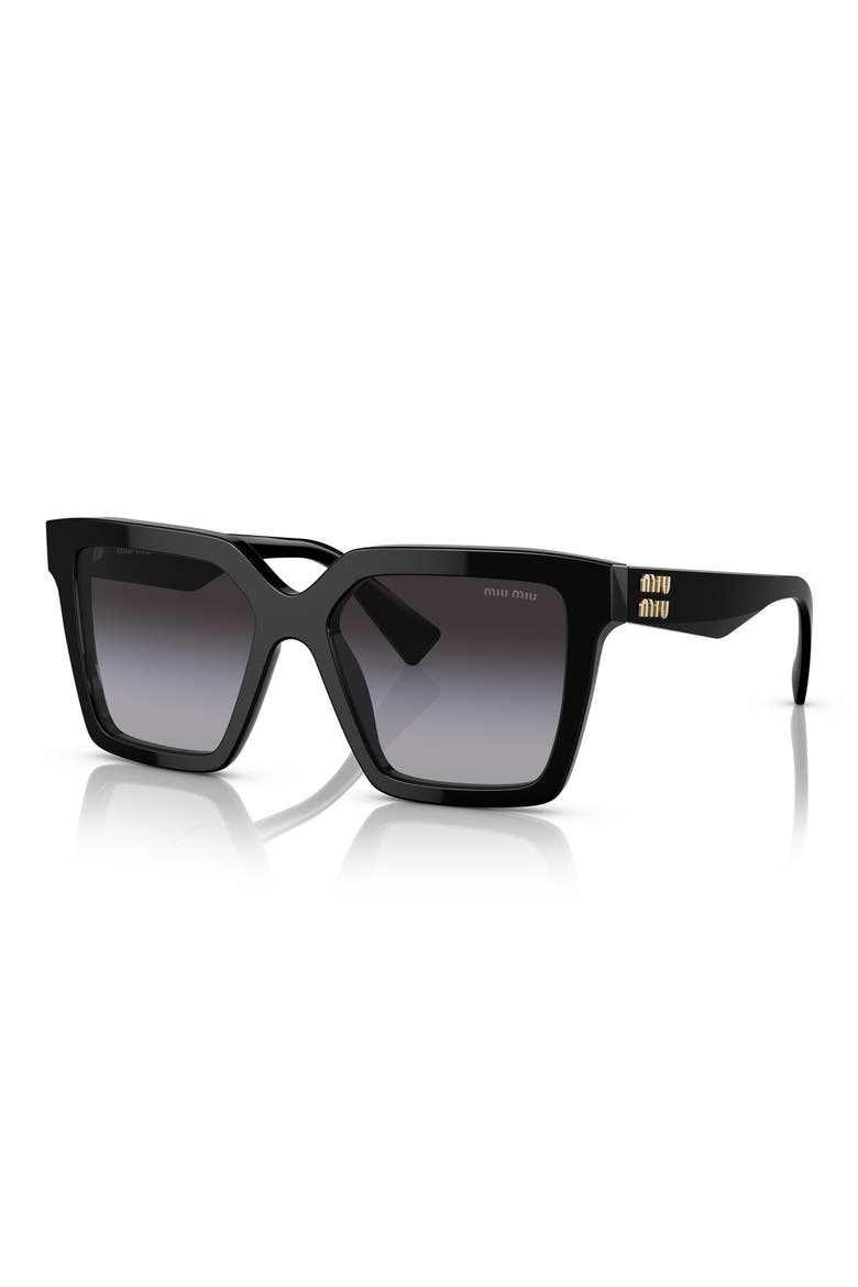 54mm Gradient Square Sunglasses, Alternate, color, BLACK