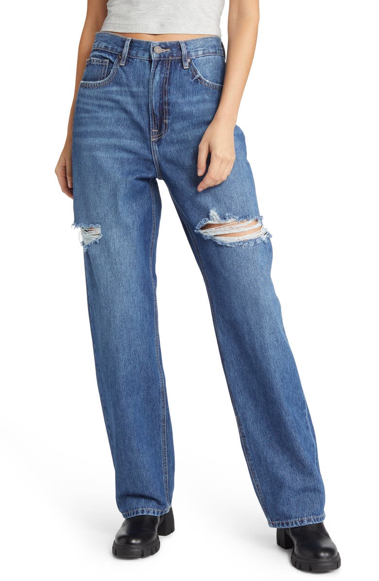 HIDDEN JEANS Ripped Baggy Nonstretch Jeans, Main, color, 