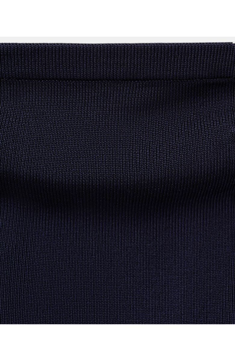 MANGO Strapless Asymmetric Knit Top, Alternate, color, Navy