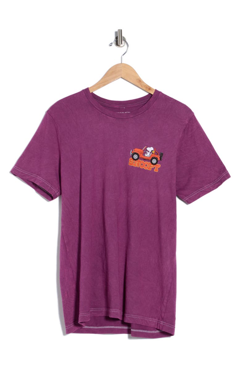 The Forecast Agency Peanuts<sup>®</sup> Snoopy Off Road Cotton Graphic T-Shirt, Alternate, color, Burgundy