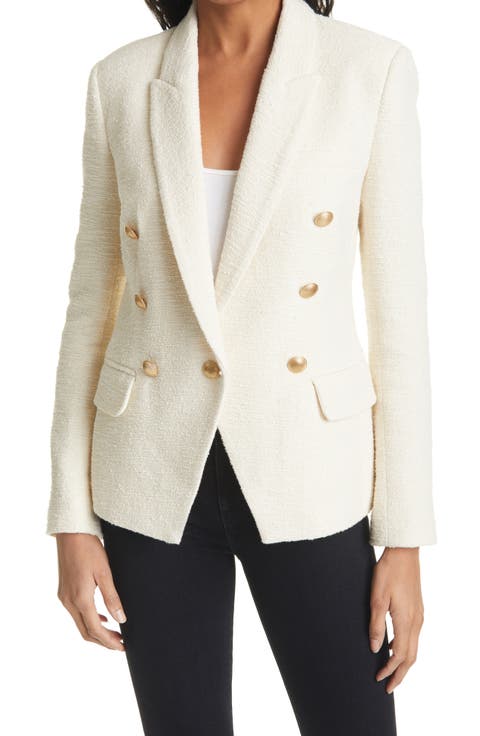 Kenzie Double Breasted Tweed Blazer