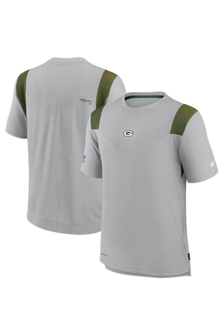 Men's Nike Gray Green Bay Packers Sideline Player UV Performance T-Shirt, Main, color, Gray