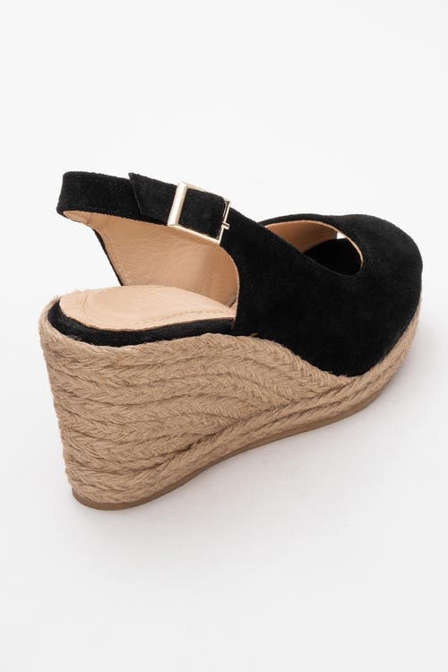 Forever & Always Shoes Ryan Suede Leather Espadrilles In Black Suede Leather