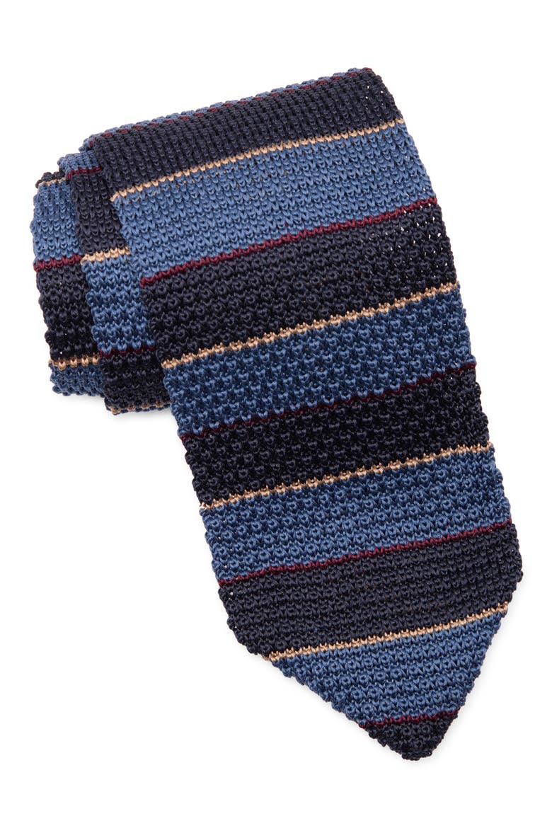 Stanley Stripe Knit Tie, Main, color, ARCTIC NAVY MULTI