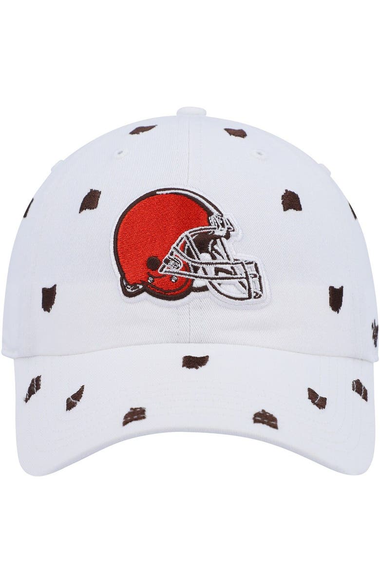 '47 Women's '47 White Cleveland Browns Confetti Clean Up Logo Adjustable Hat, Alternate, color, White