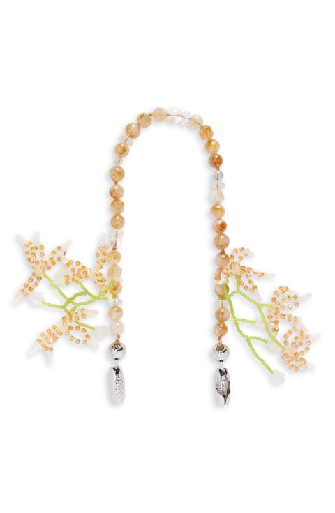 Floral Spray Beaded Wrist Strap for iPhone Case