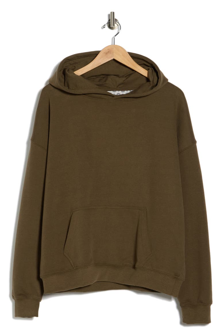 Relaxed Fit French Terry Hoodie, Alternate, color, MOSS GREEN