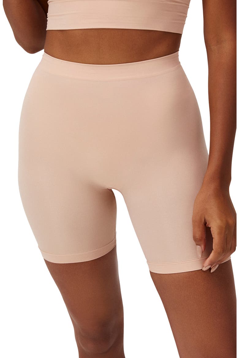 Seamless Sculpt Mid Shorts, Main, color, Nude