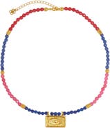 Ottoman Hands Arden Evil Eye Gemstone Beaded Necklace