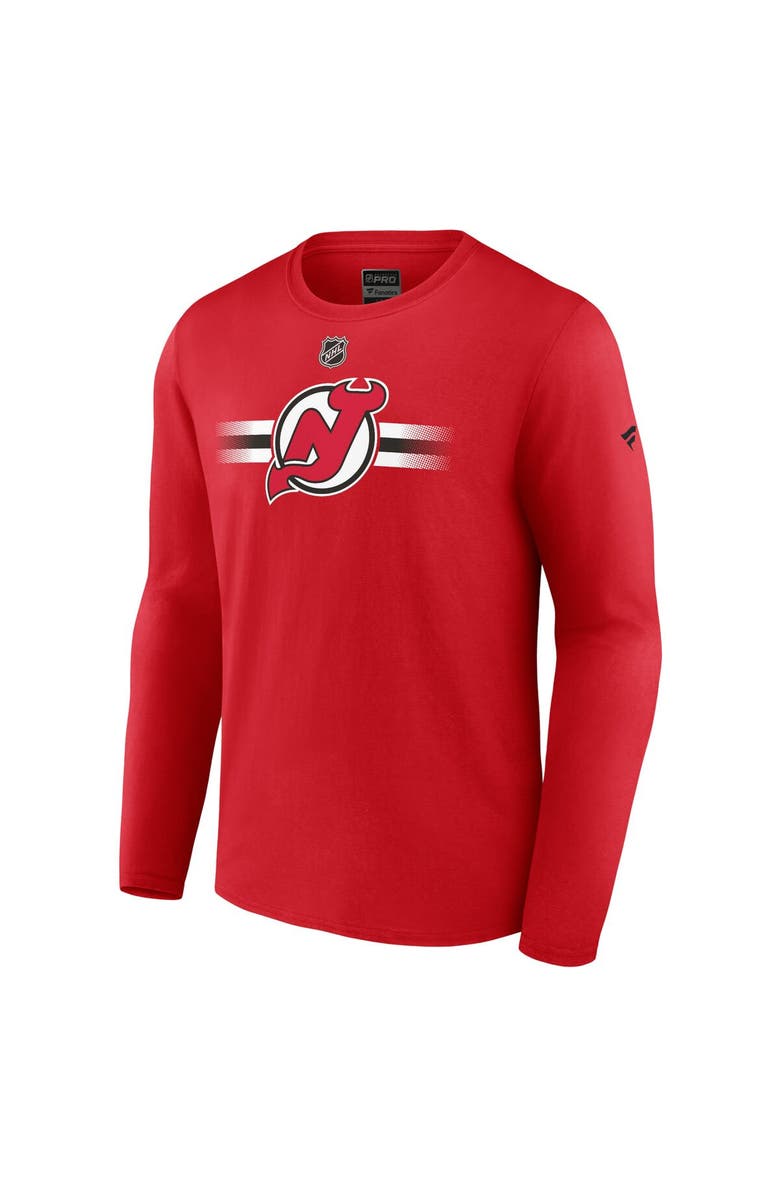FANATICS Men's Fanatics Branded Red New Jersey Devils Authentic Pro Secondary Replen Long Sleeve T-Shirt, Alternate, color,
