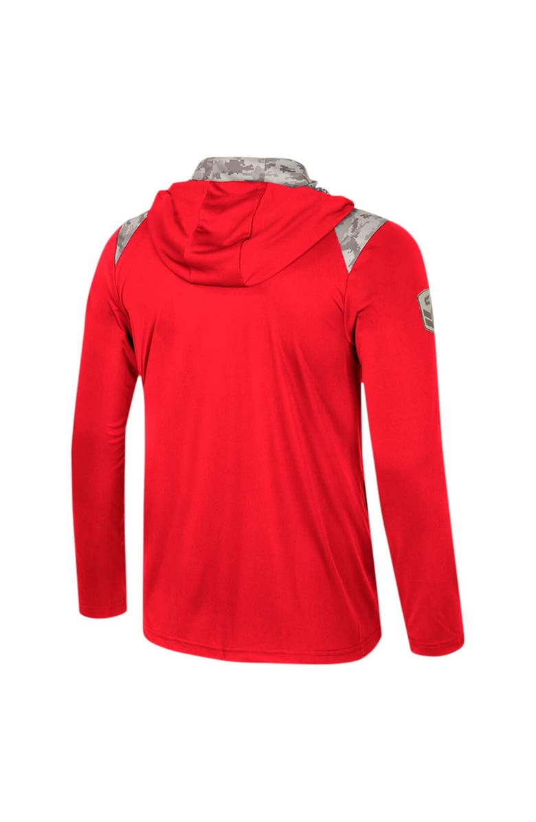 COLOSSEUM Men's Colosseum Red Louisville Cardinals OHT Military Appreciation Quarter-Zip Hoodie Jacket, Alternate, color, Red