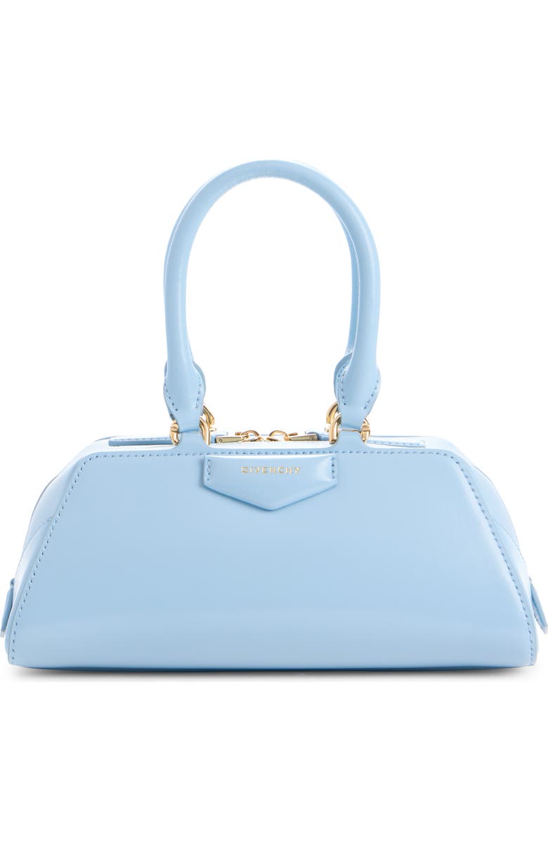 Givenchy Mini Antigona Leather East/West Satchel, Main, color, Light Blue