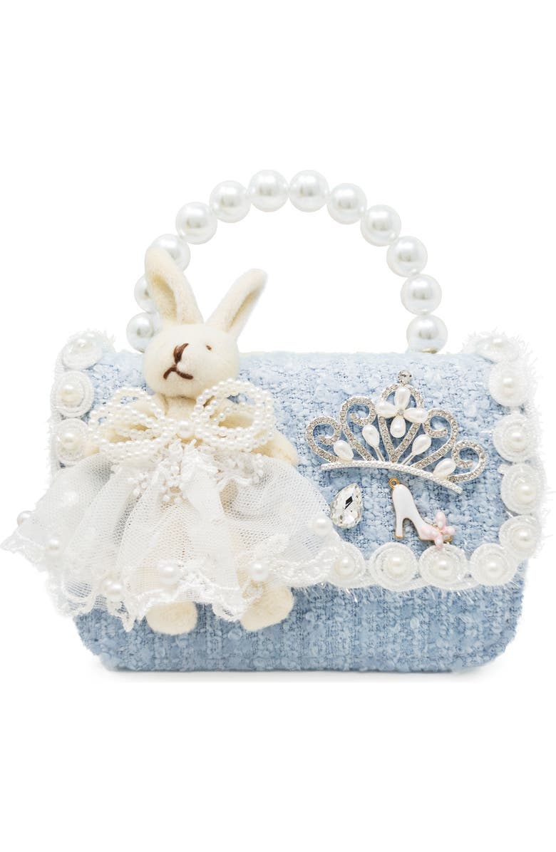 Puttisu Bunny Royale Pearl Tweed Handbag, Main, color, Powder Blue