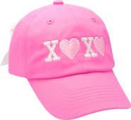 Bits & Bows Hearts XO Bow Baseball Hat