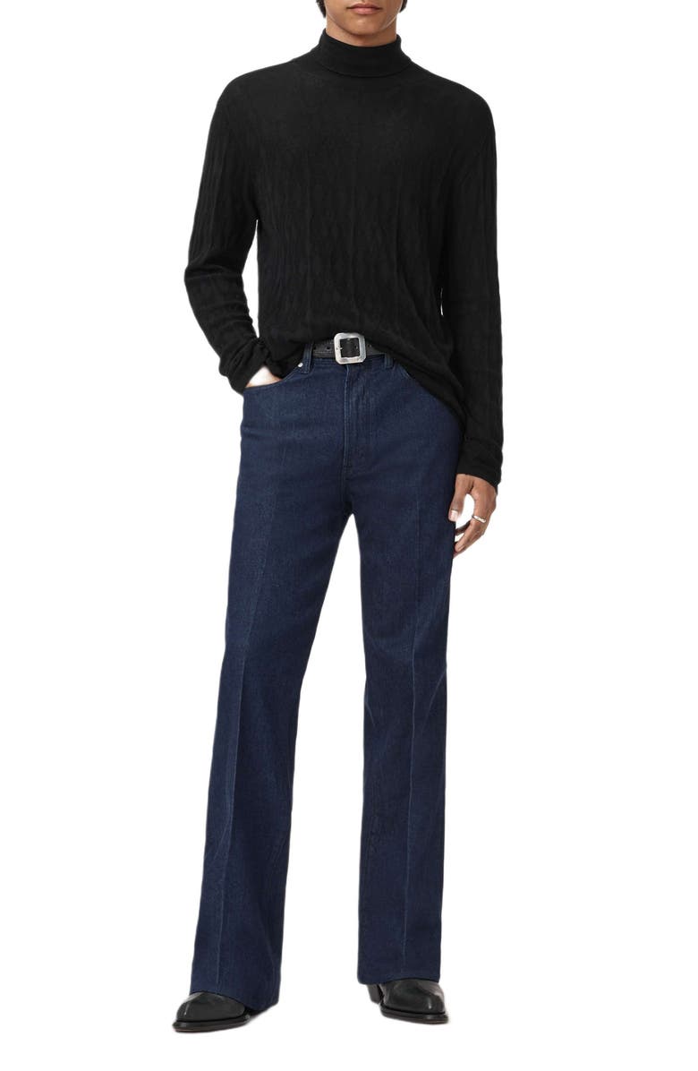 John Varvatos Alistair Broken Argyle Turtleneck Sweater, Alternate, color, Black