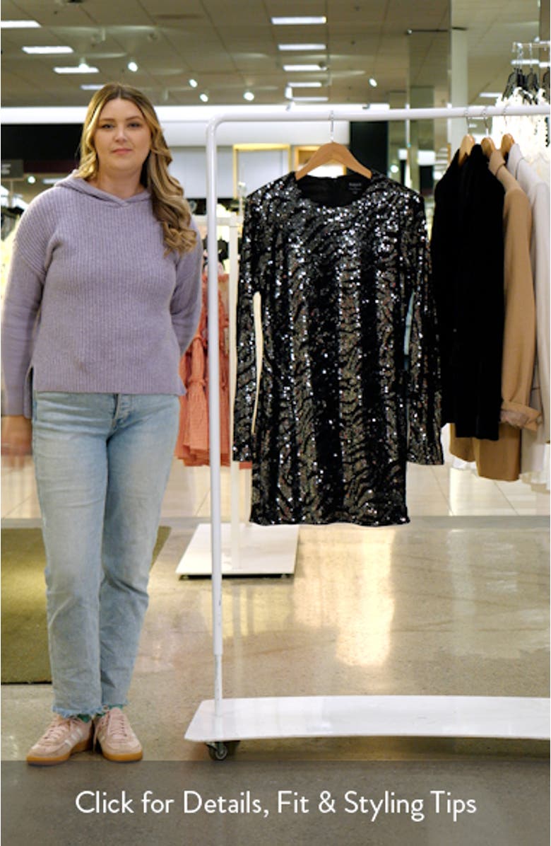 Alessia Sequin Long Sleeve Minidress, sales video thumbnail