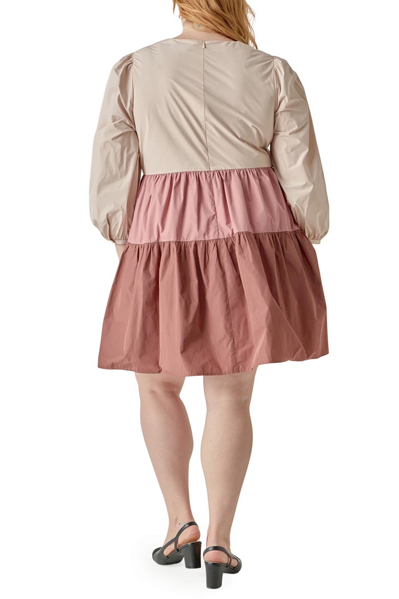 Colorblock Tiered Minidress, Alternate, color, MULTI