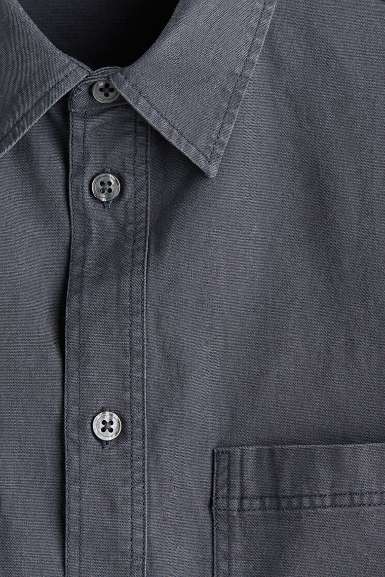 Relaxed-fit Short-sleeved Cotton Shirt, Alternate, color, Dark gray