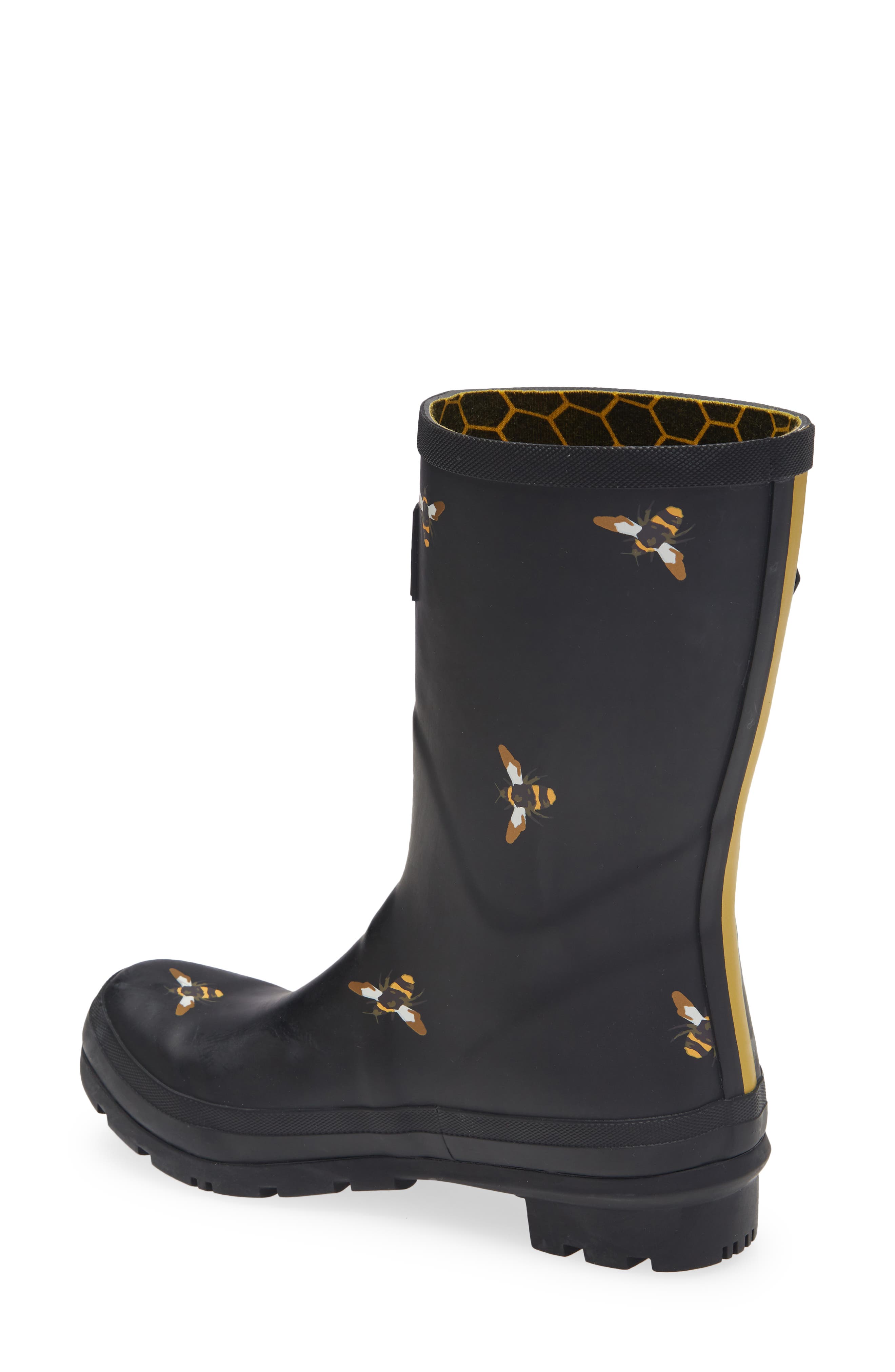 Molly Waterproof Rain Boot, Alternate, color, BLKMTLBEES