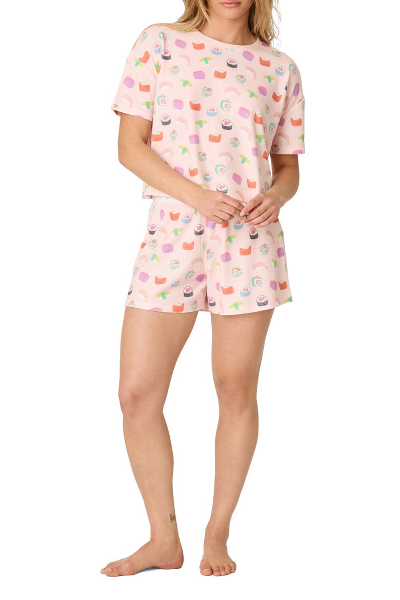 Breakfast Print Pajama Set, Main, color, ROSEWATER