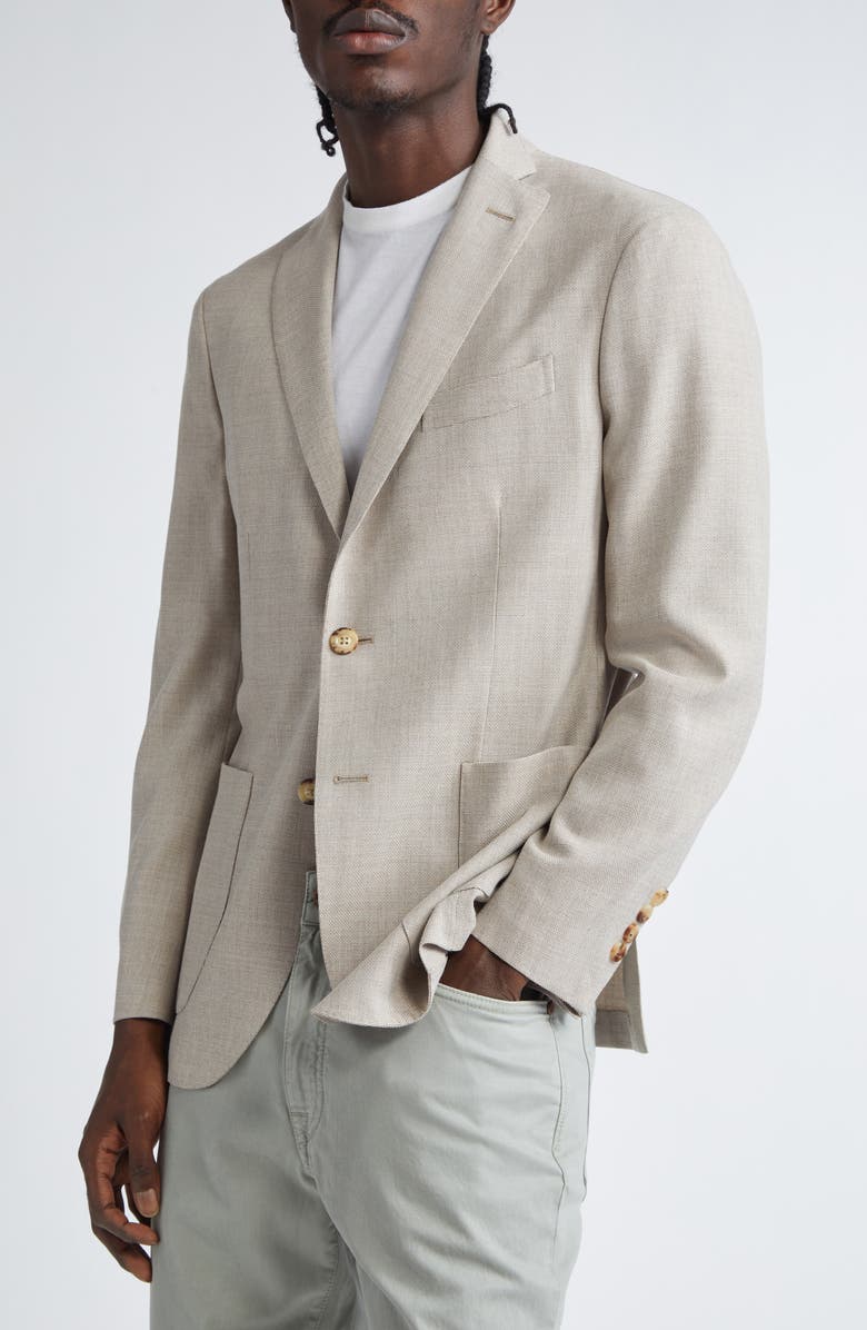 Boglioli Wool Hopsack Sport Coat, Alternate, color, Beige