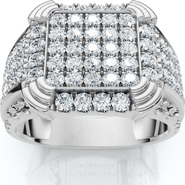 Bliss Diamond 2Ct Men's Diamond Ring in 14k Gold Lab Grown