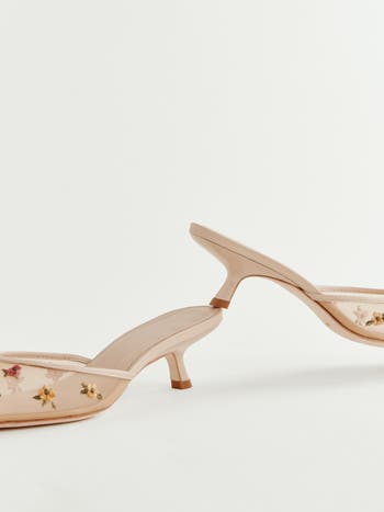 Wilda Pointed Toe Kitten Mule