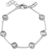 SAMUEL B. Sterling Silver Cushion Cut Semi-Precious Stone Station Bracelet