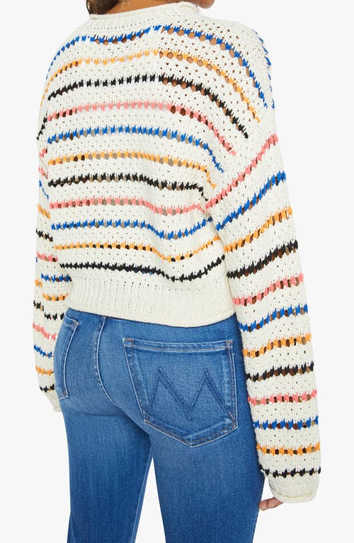 Mother Womens She Sells Seashells The Bell Sleeve Striped Cotton-knit Jumper In Multi
