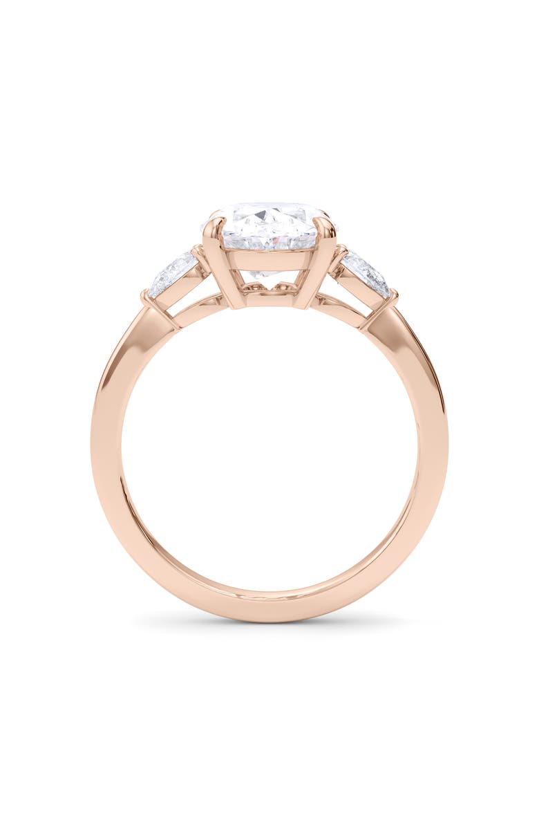 HauteCarat Oval & Pear Cut Lab Created Diamond Ring, Alternate, color, 2.00Ctw 18K Rose Gold