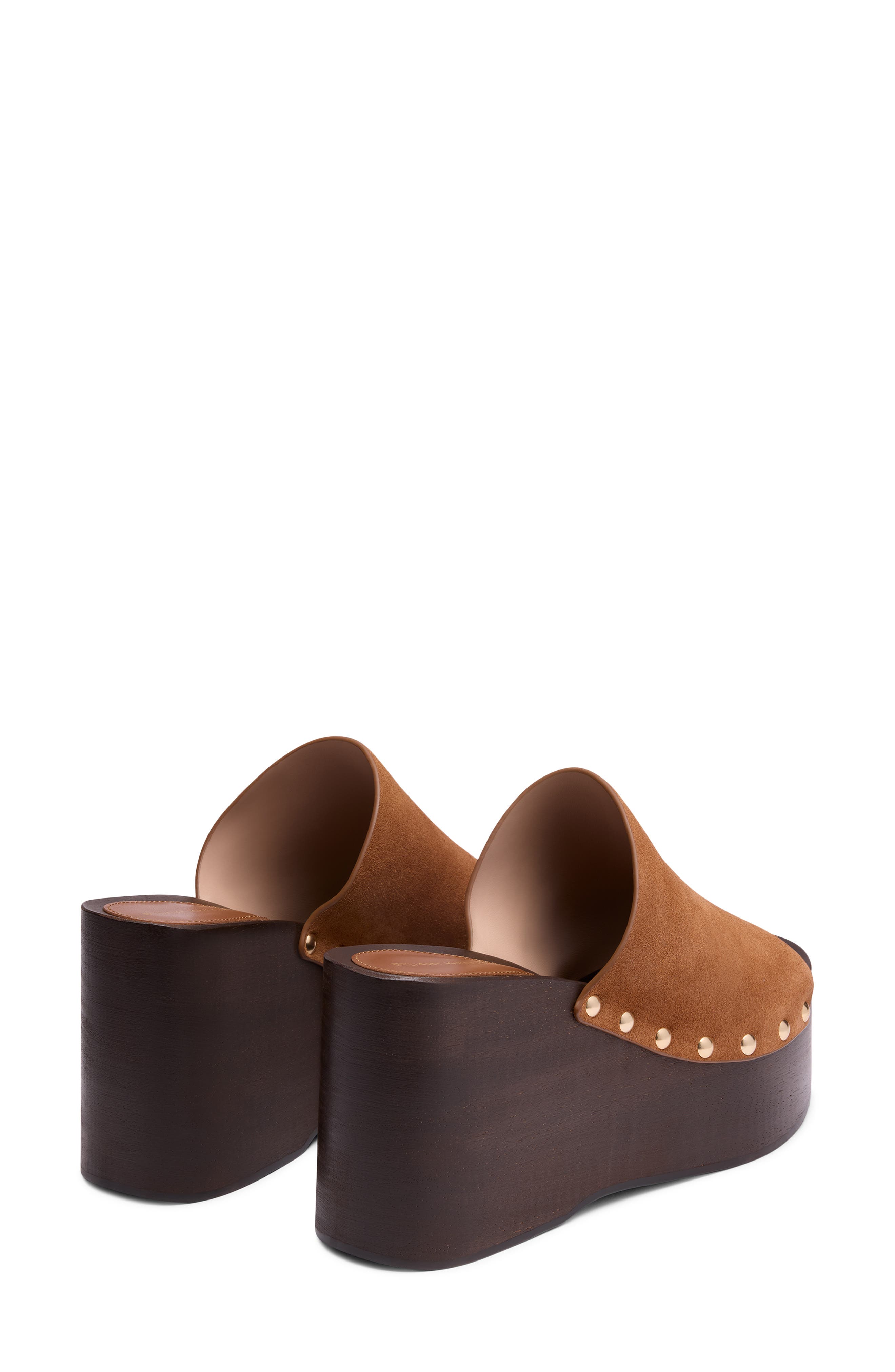 Stuart Weitzman Kate Studded Wedge Platform Slide Sandal, Alternate, color, Doe