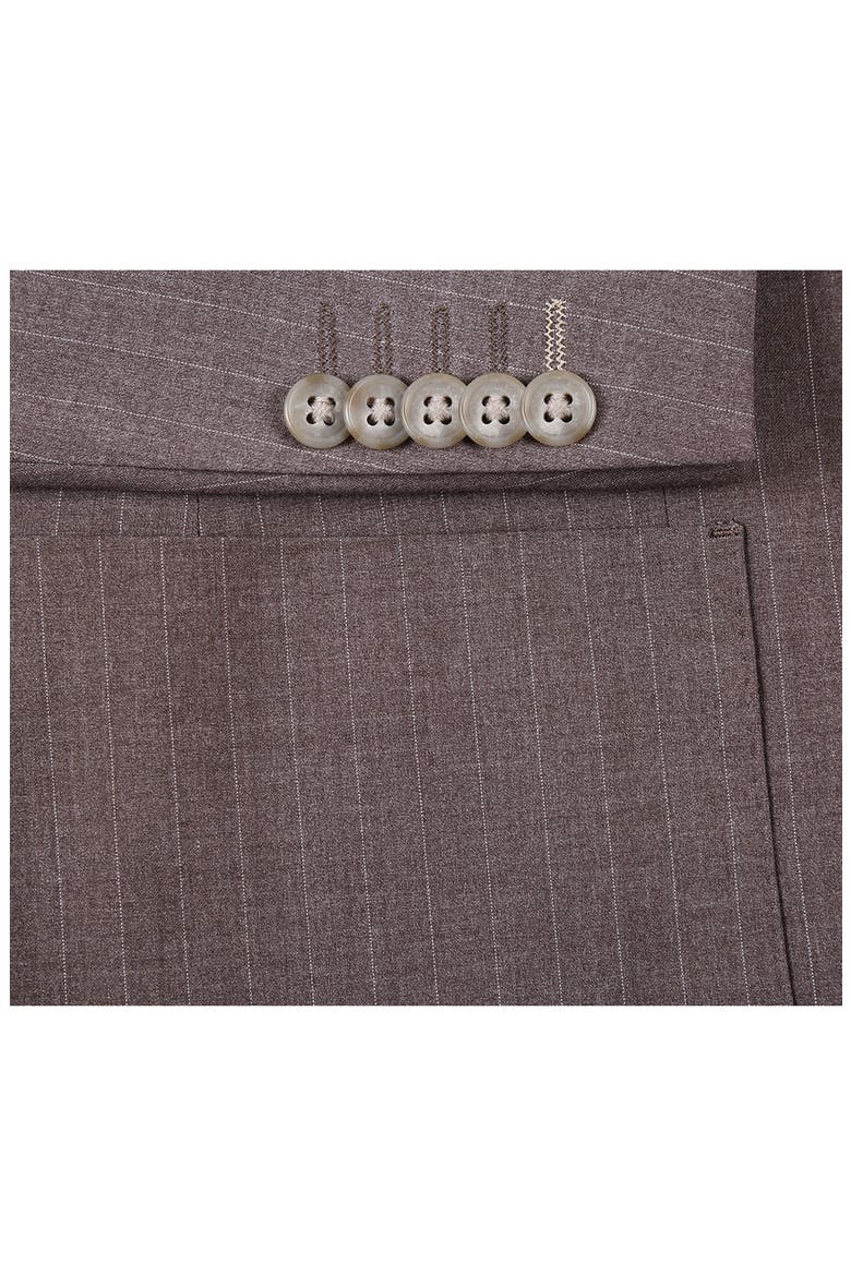 Two-Button Flat Front Suit, Alternate, color, BROWN