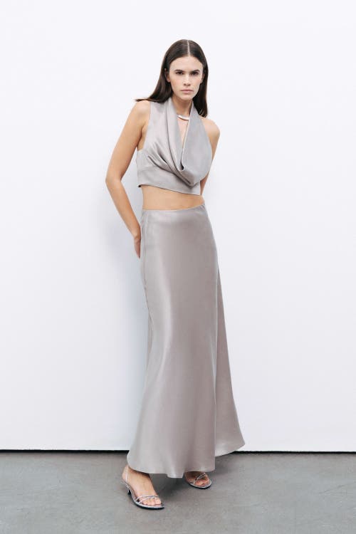 NOCTURNE NOCTURNE SATIN LOOK MIDI SKIRT