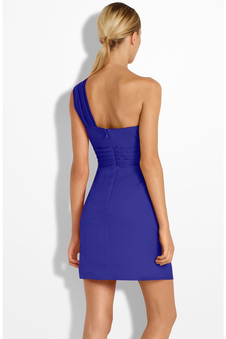 Drape Front One-Shoulder Satin Dress, Alternate, color, ROYAL BLUE
