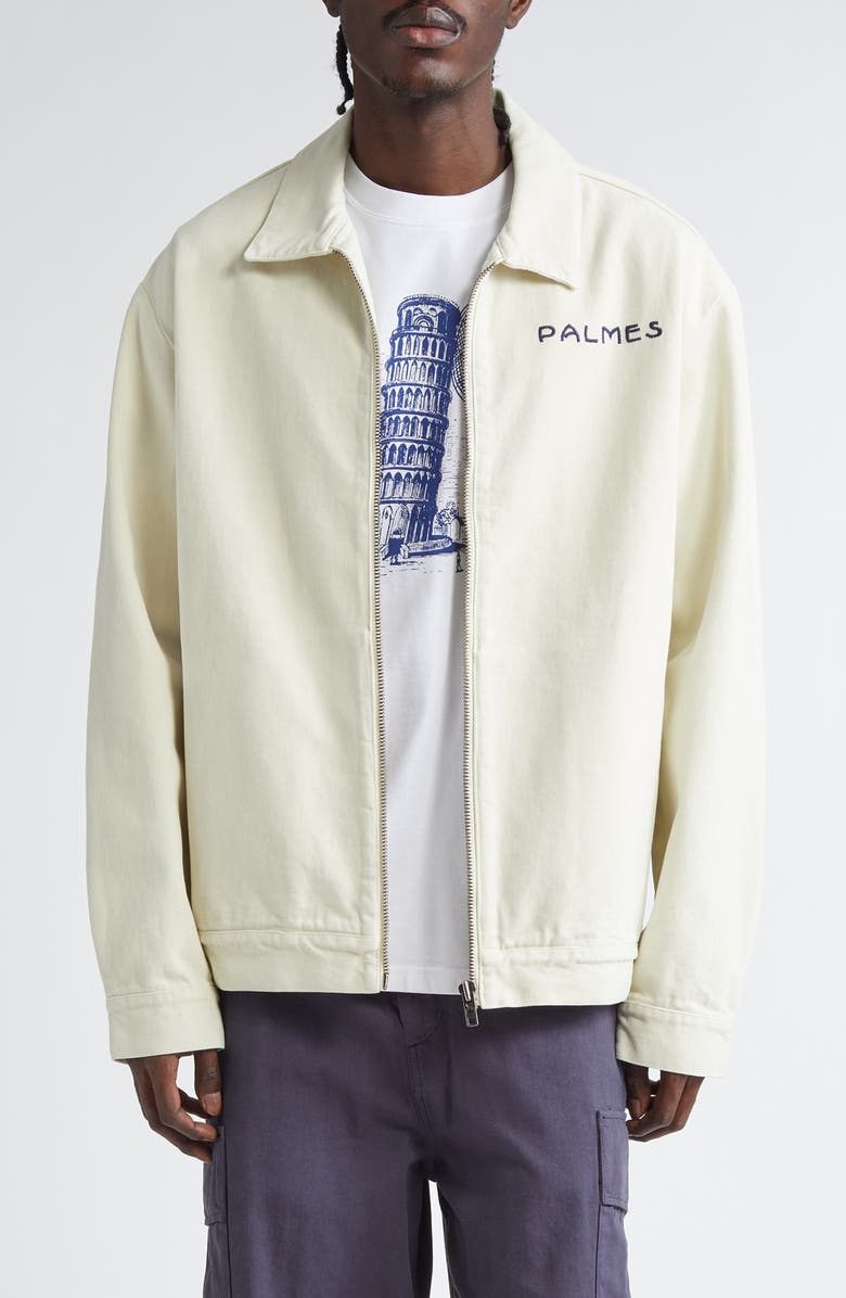 PALMES Towers Organic Cotton Twill Jacket, Main, color, Off White