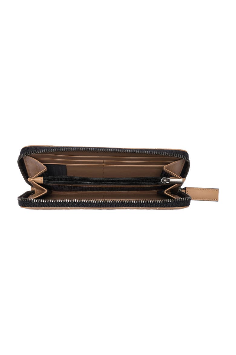 Quilted Leather Zip Around Wallet, Alternate, color, CAMEL