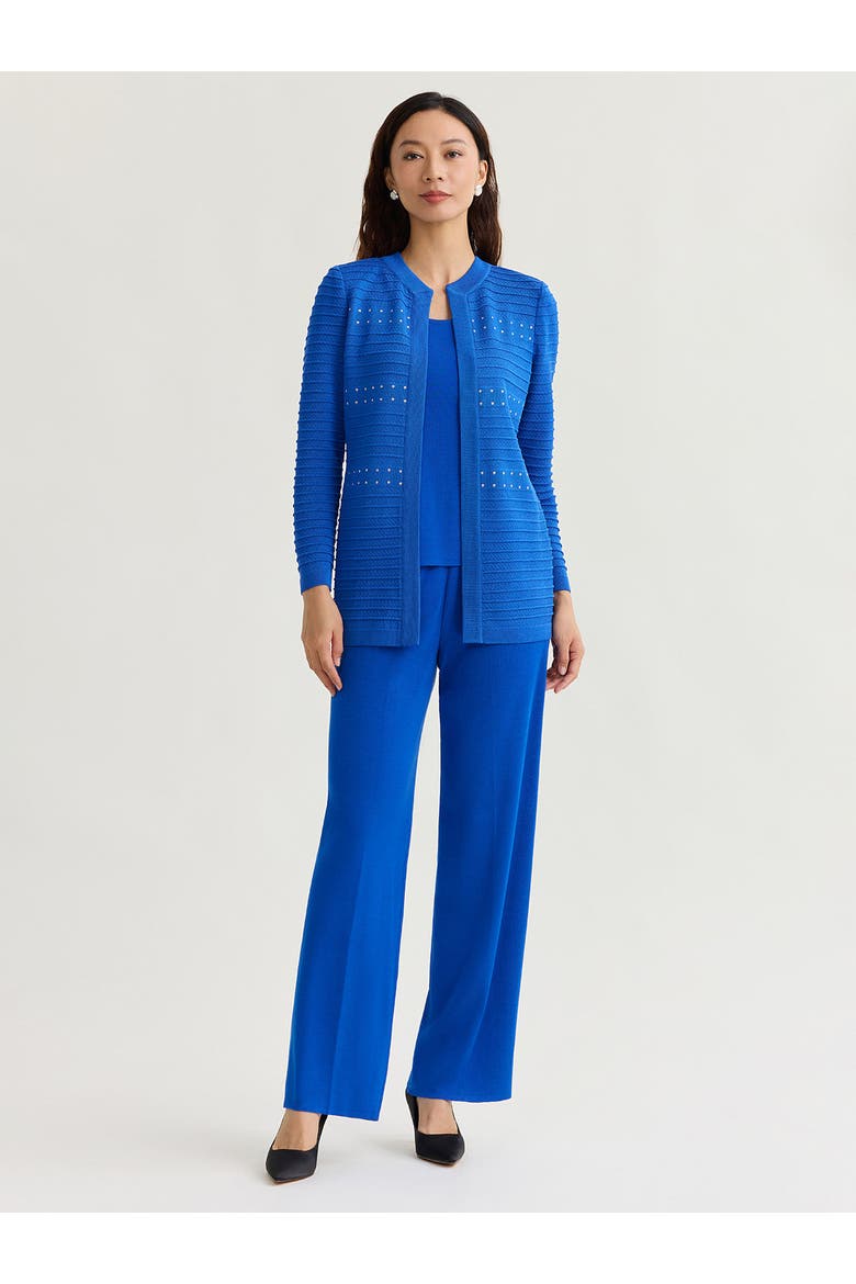 Ottoman Stitch Knit Jacket, Alternate, color, Aegean Blue