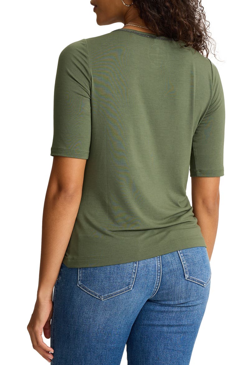 Kauai Beaded V Neck T-Shirt, Alternate, color, PALM MOSS