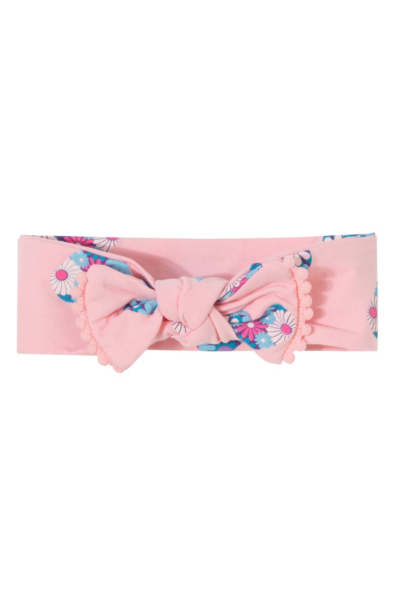 Andy & Evan Heart Print Cotton Romper & Headband Set, Alternate, color, Pink