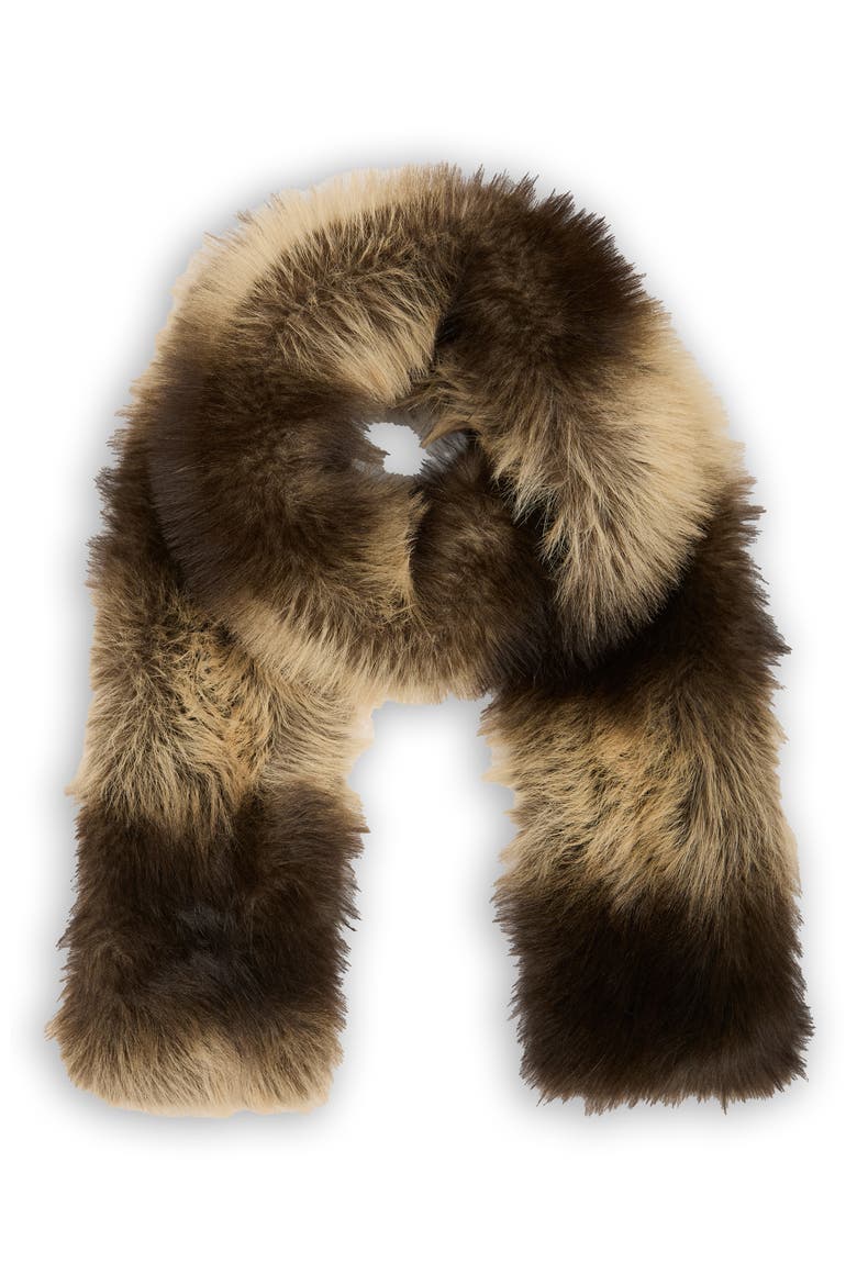 Faux Fur Scarf, Alternate, color, BEIGE