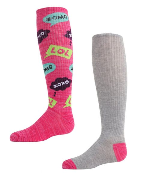 2 Pair Pack OMG LOL Knee High Socks (Toddler, Little Kid & Big Kid)